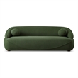 Pemberly Row Modern Luxury Japandi Style Boucle Fabric Curvy Sofa Couch in Green