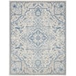 Pemberly Row Modern 9' x 12' Ivory Blue Bohemian Indoor Fabric Rug