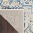 Pemberly Row Modern 9' x 12' Ivory Blue Bohemian Indoor Fabric Rug