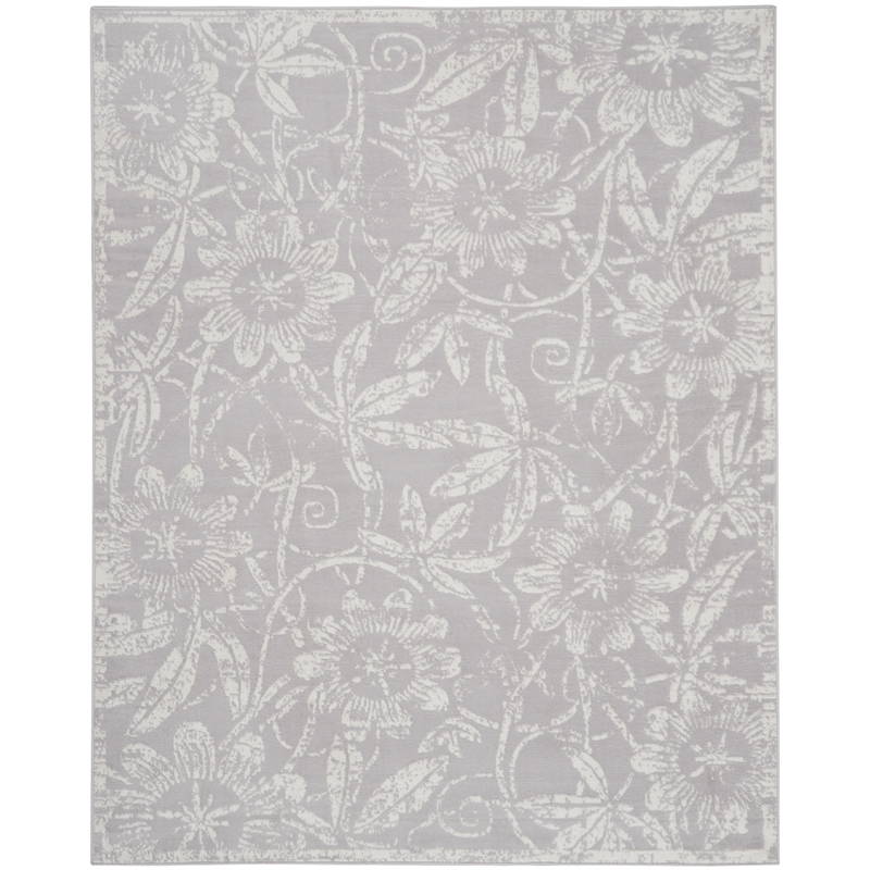 Pemberly Row 8' x 12' Gray Fabric Farmhouse Area Rug (8' x 12')
