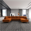 Pemberly Row Modern Living Room U-Shaped Velvet Corner Sectional Couch in Gold