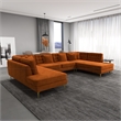 Pemberly Row Modern Living Room U-Shaped Velvet Corner Sectional Couch in Gold