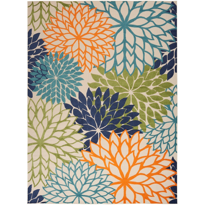 Pemberly Row 12' x 15' Multicolor Fabric Tropical Area Rug (12' x 15')