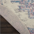 Pemberly Row 8' x Round White and Pink Fabric Vintage Area Rug (8' Round)