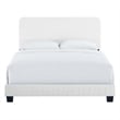 Pemberly Row Channel Tufted Performance Velvet King Platform Bed in White