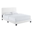 Pemberly Row Channel Tufted Performance Velvet King Platform Bed in White