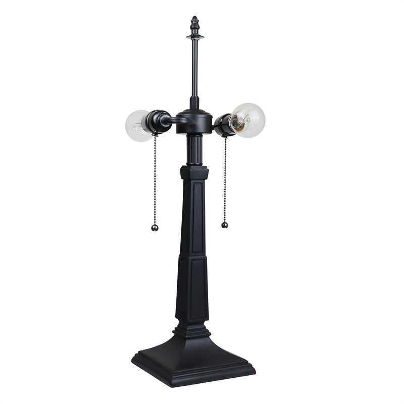 Pemberly Row Modern 2-Light Metal Table Lamp in Blackish Bronze