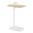 Pemberly Row C End Table in White Wood Finish with Walnut Wood Top