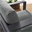 Pemberly Row Modern Fabric/Aluminum Outdoor Armchair in Gray/Charcoal