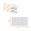 Pemberly Row Modern Wall Cabinet Four Doors Engineered Wood White