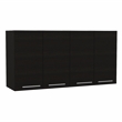 Pemberly Row Wall Cabinet with Four Doors Engineered Wood Black