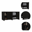 Pemberly Row Wall Cabinet with Four Doors Engineered Wood Black