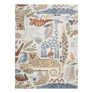 Pemberly Row Modern Machine Washable 6'7&quot x 9' Ivory Indoor Rug