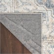 Pemberly Row Machine Washable 9' x 12' Gray/Blue Vintage Indoor Rug