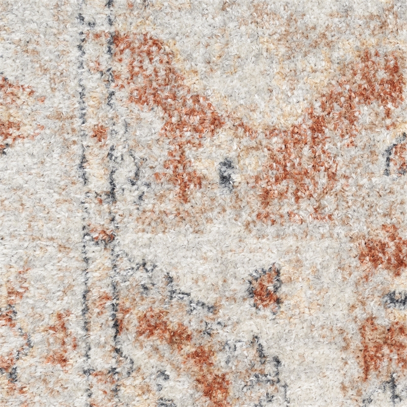 Pemberly Row Machine Washable 9' x 12' Gold/Multicolor Vintage Indoor Rug