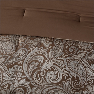 Pemberly Row Contemporary 12 Piece Complete Bed Set in Blue/Brown