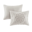 Pemberly Row 3 Piece Tufted Cotton Chenille Medallion Duvet Cover Set