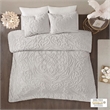 Pemberly Row 3 Piece Tufted Cotton Chenille Medallion Duvet Cover Set