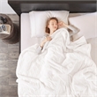 Pemberly Row Modern Heated Microlight to Berber Blanket in Ivory
