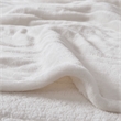 Pemberly Row Modern Heated Microlight to Berber Blanket in Ivory