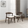 Pemberly Row Mid-Century Modern Velvet Dining Chair in Cream (Set of 2)