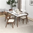Pemberly Row Mid-Century Modern Velvet Dining Chair in Cream (Set of 2)