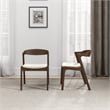 Pemberly Row Mid-Century Modern Velvet Dining Chair in Cream (Set of 2)