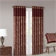 Pemberly Row Contemporary Jacquard Panel Pair in Burgundy 50x84