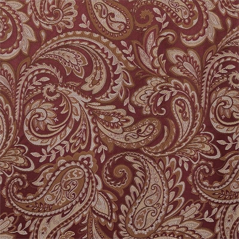 Pemberly Row Contemporary Jacquard Panel Pair in Burgundy 50x84