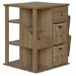 Pemberly Row All-In-One Transitional Wood Revolving Side Table in Natural