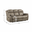 Pemberly Row Microfiber 2-Piece Manual Reclining Sofa Set in Sandy Brown
