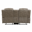 Pemberly Row Microfiber 2-Piece Manual Reclining Sofa Set in Sandy Brown