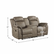 Pemberly Row Microfiber 2-Piece Manual Reclining Sofa Set in Sandy Brown