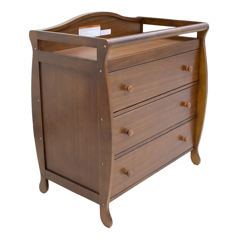 Pemberly Row 3-Drawer Changing Table with Fabric Cover Pad - Espresso