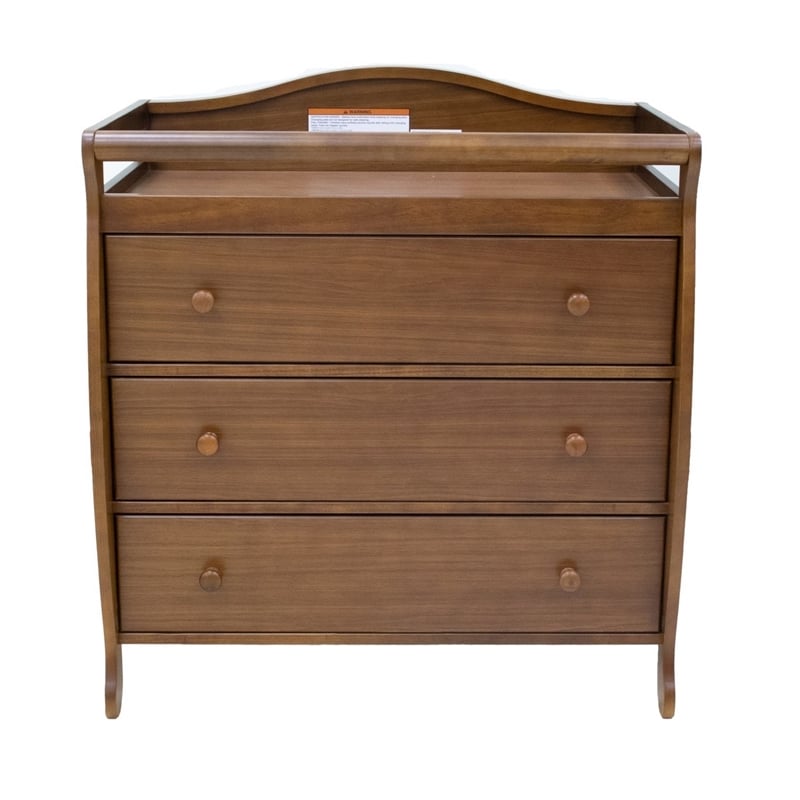Pemberly Row 3-Drawer Changing Table with Fabric Cover Pad - Espresso