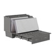Pemberly Row Full Wood Murphy Bed Chest w/ Mattress & Built-in Charger - Gray