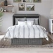 Pemberly Row Full Wood Murphy Bed Chest w/ Mattress & Built-in Charger - Gray