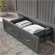 Pemberly Row Full Wood Murphy Bed Chest w/ Mattress & Built-in Charger - Gray