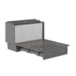 Pemberly Row Full Wood Murphy Bed Chest w/ Mattress & Built-in Charger - Gray