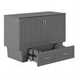 Pemberly Row Full Wood Murphy Bed Chest w/ Mattress & Built-in Charger - Gray