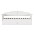 Pemberly Row Mid-Century Solid Wood Twin Daybed with Trundle in White