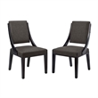 Pemberly Row Solid Wood and Fabric Dining Chairs in Gray (Set of 2)