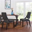 Pemberly Row Solid Wood and Fabric Dining Chairs in Gray (Set of 2)