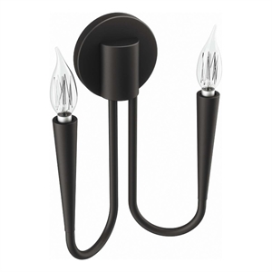 Pemberly Row 2-Light Contemporary Metal Wall Sconce in Black