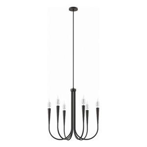 Pemberly Row 6-Light Modern / Contemporary Metal Chandelier in Black
