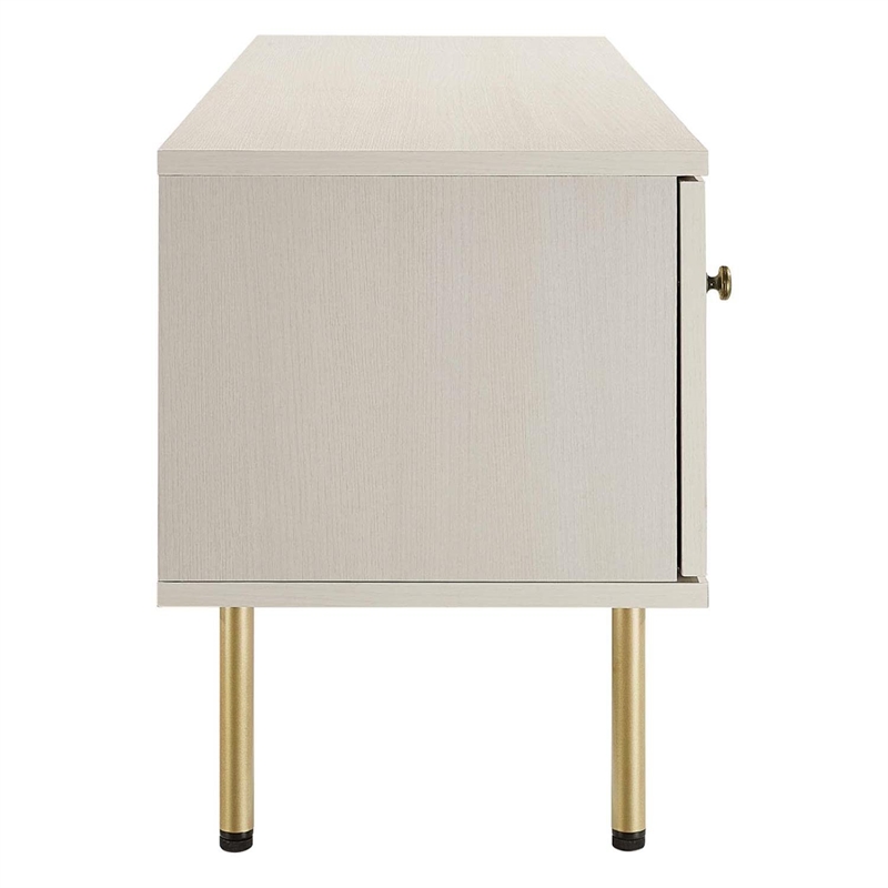 Pemberly Row Rattan and Particleboard TV Stand for TVs up to 47
