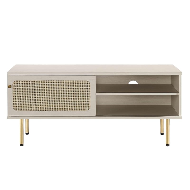 Pemberly Row Rattan and Particleboard TV Stand for TVs up to 47