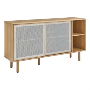 Pemberly Row 59&quot Modern MDF and Particleboard Sideboard in Oak