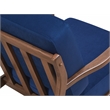 Pemberly Row Solid Wood and Velvet Upholstered Accent Armchair in Blue