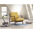 Pemberly Row Solid Wood and Velvet Upholstered Accent Armchair in Gold